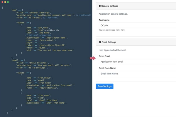 laravel-settings 获取一组中的所有配置项